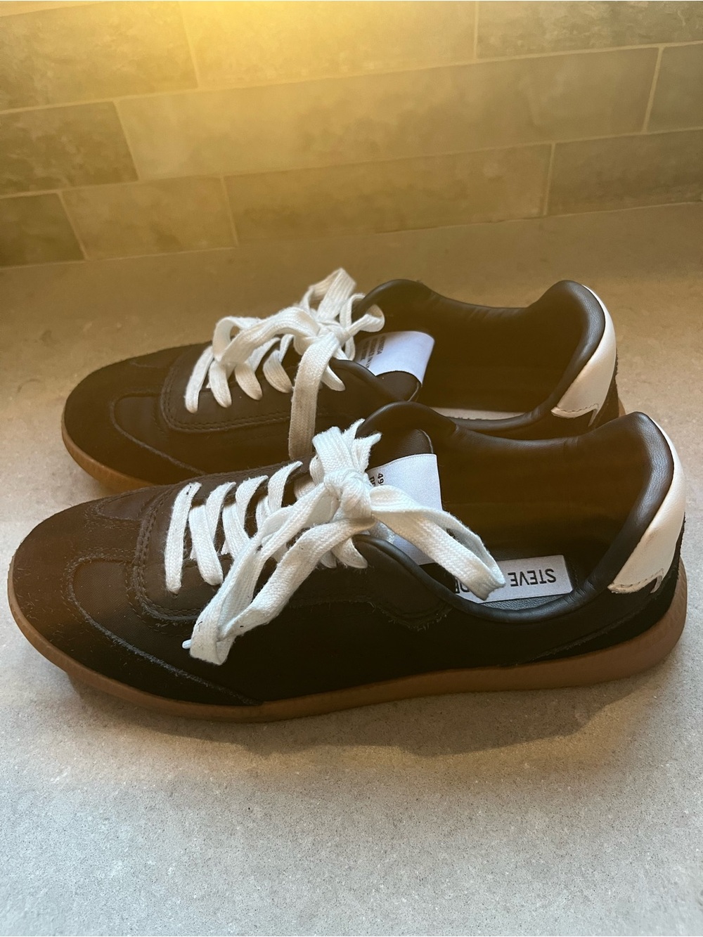 Steve Madden Black and White Low-Top Sneakers